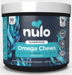 90粒 Nulo Omega Soft Chews Skin & Coat 奧米加皮膚及毛髮保健咀嚼肉粒狗小食, 美國製造