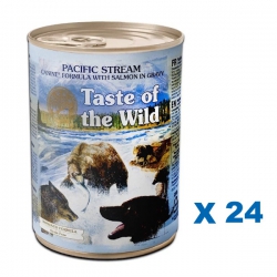 390克 Taste of the Wild Pacific Stream Salmon 無穀物湯汁煮三文魚肉粒主食狗罐頭x24罐特價 (平均每罐 $22)  北愛爾蘭製造  (到期日: 1-2026)