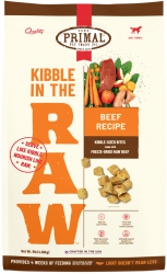 9磅 Primal Kibble In The Raw Beef Recipt 凍乾牛肉成犬肉粒糧, 美國製造 (到期日: 7-2025)